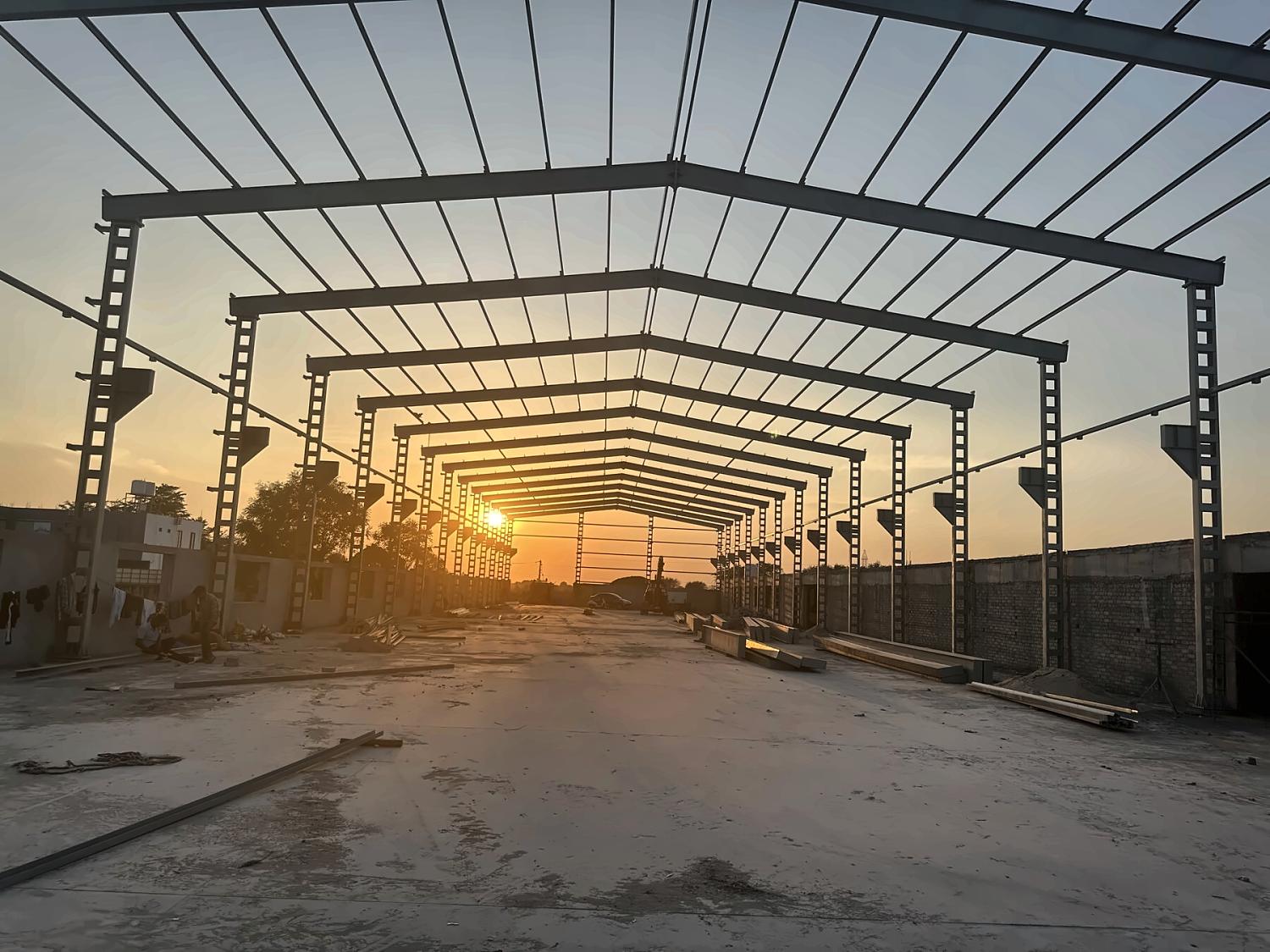 Shed frames at sunset